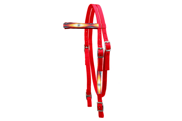 Tahoe Tack Patterned Double Layer Nylon Western Browband Headstalls for Horses Available in 6 Colors