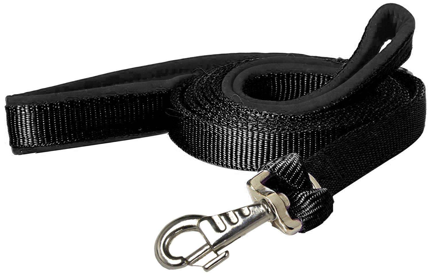 Padded Double Handle Dog Leash Warranted Replaceable Snap Black main
