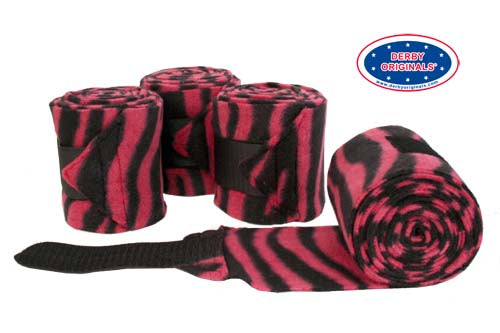 Animal Zebra Print Polo Wraps by Derby Originals Blue Black