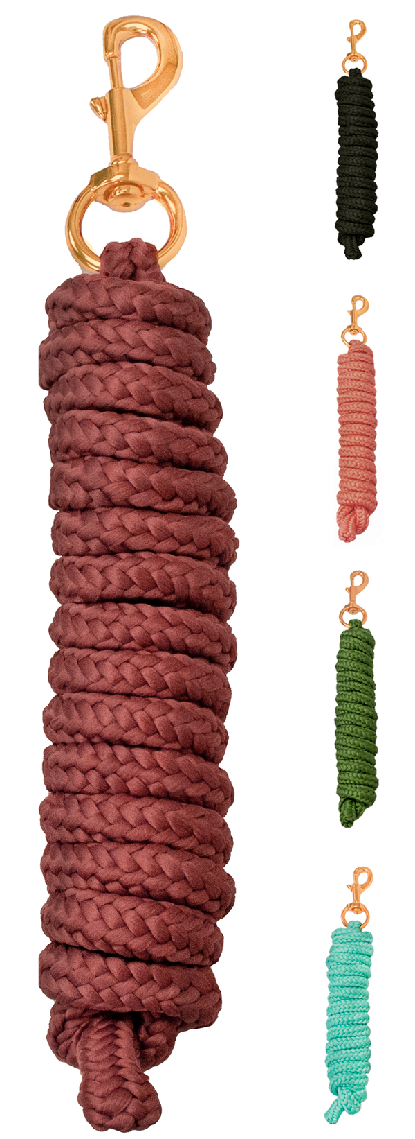 Derby Originals Premium Soft Braided Poly Lead Rope Lot of 2 - Available in Multiple Colors and Sizes