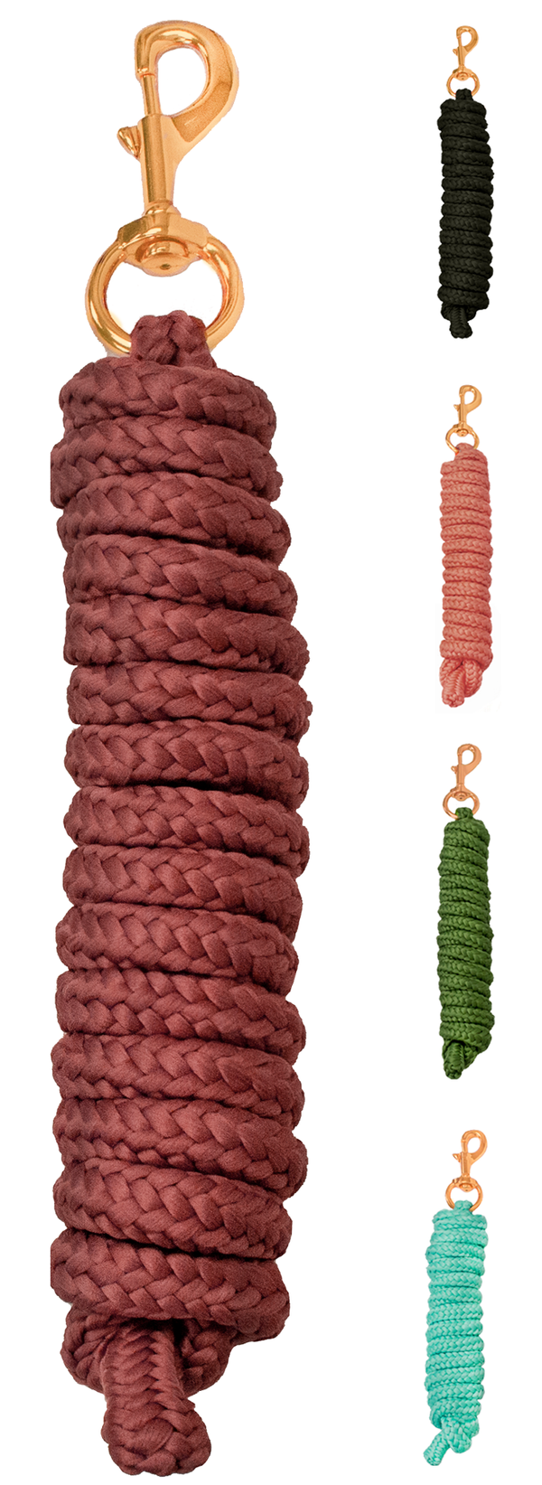 Derby Originals Pack of 2 Solid Poly Lead Ropes for Horses and Livestock, Available in 7' and 10' Lengths, 5/8