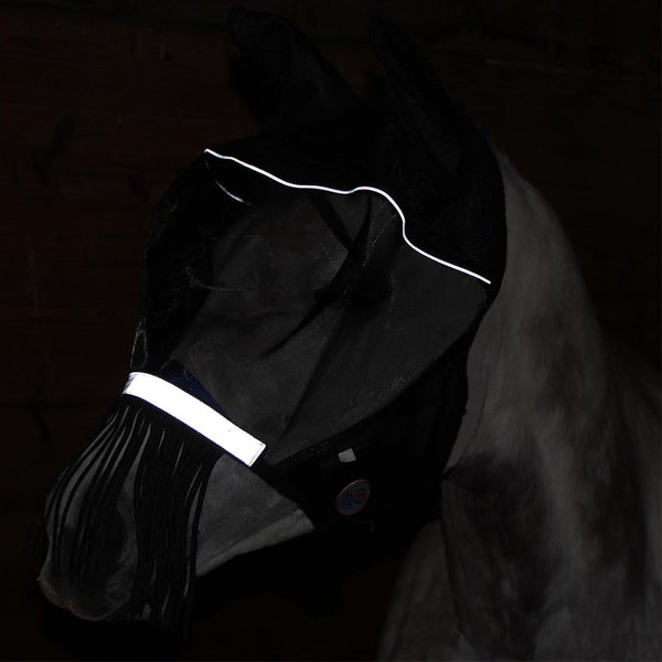 Derby Originals UV-Blocker Premium Reflective Safety Horse Fly Mask with Ears and Nose Fringe with One Year Warranty