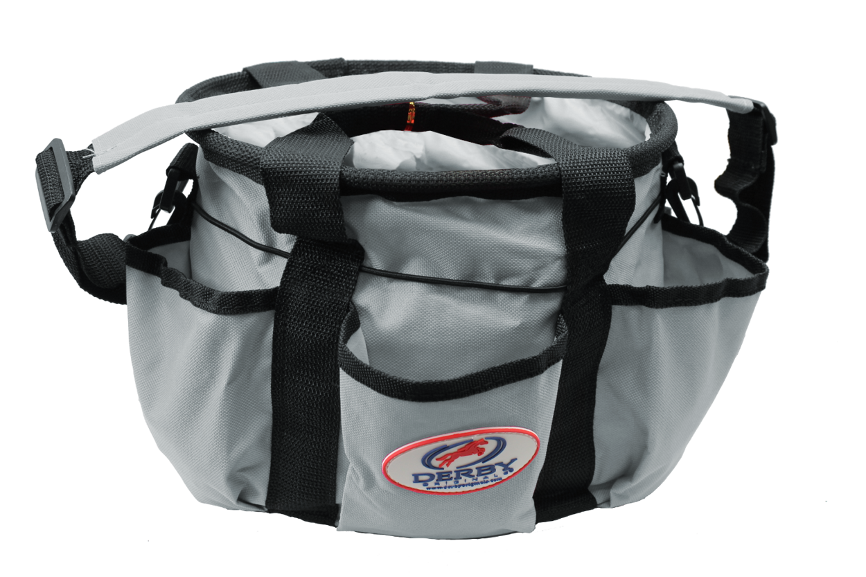 Derby Originals Premium Ringside Large Horse Grooming Supply Tote Bag Grey black