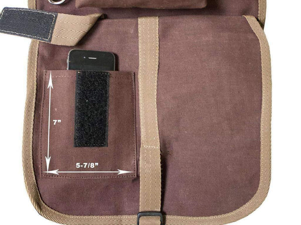 Tahoe Large Multi Pocket Canvas Saddle Bag w Cell Phone Pocket