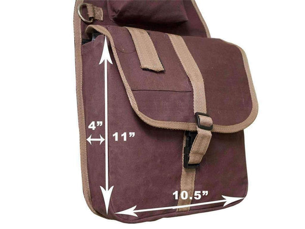 Tahoe Large Multi Pocket Canvas Saddle Bag w Cell Phone Pocket