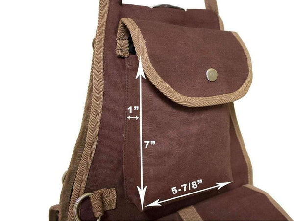 Tahoe Large Multi Pocket Canvas Saddle Bag w Cell Phone Pocket