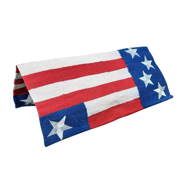 Tahoe Tack Stars and Stripes American Flag Acrylic Western Saddle Blanket 32" x 32"