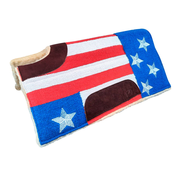 Tahoe Tack Patriotic Cutback Saddle Pad Padded with Fleece Padding, 32" x 32"