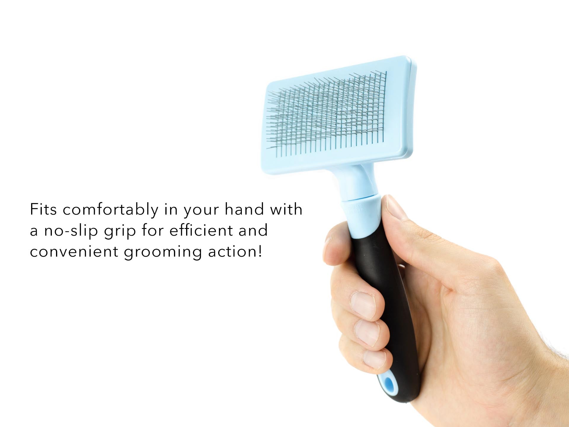 Self Cleaning Pet Slicker Brush by cuteNfuzzy® Handle With Grip