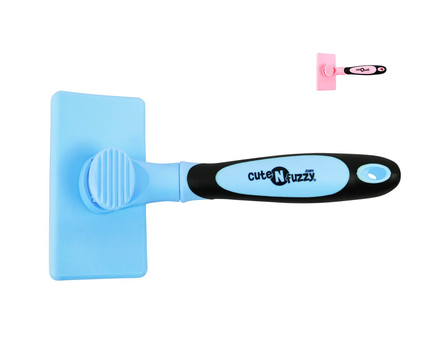 Self Cleaning Pet Slicker Brush by cuteNfuzzy® Blue Color Set