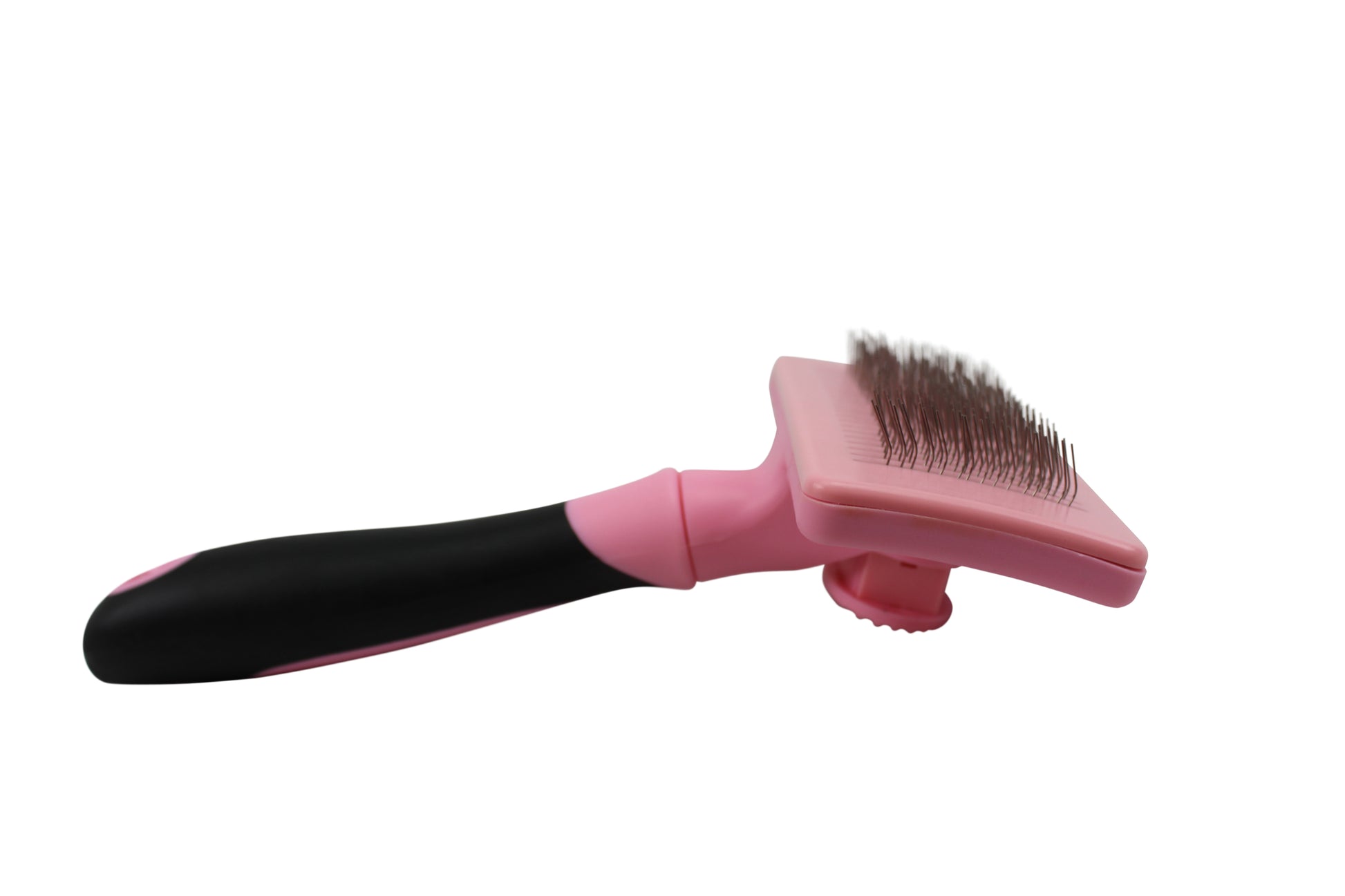 Self Cleaning Pet Slicker Brush by cuteNfuzzy® Pink Face Up