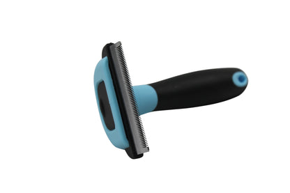Blue Color Side View Deshedding Pet Grooming Comb in Sizes by cuteNfuzzy® 