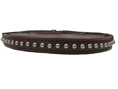 Tahoe Tack Silver Texas Star Spots Leather Western Horse Split Reins with Buckle Bit Ends 