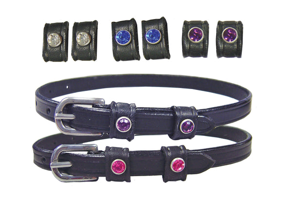 English Spur Straps Genuine Swarovski Crystals USA Leather