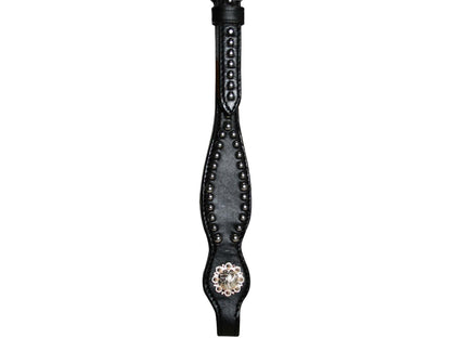 Tahoe Tack Starry Night Show Studded Western Browband Headstall with Matching Reins Cheek