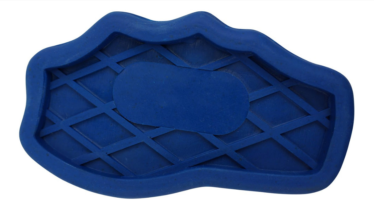 Easy Super Grip Rubber Groomer & Cleaner 2 Pc. Set Large Blue Back