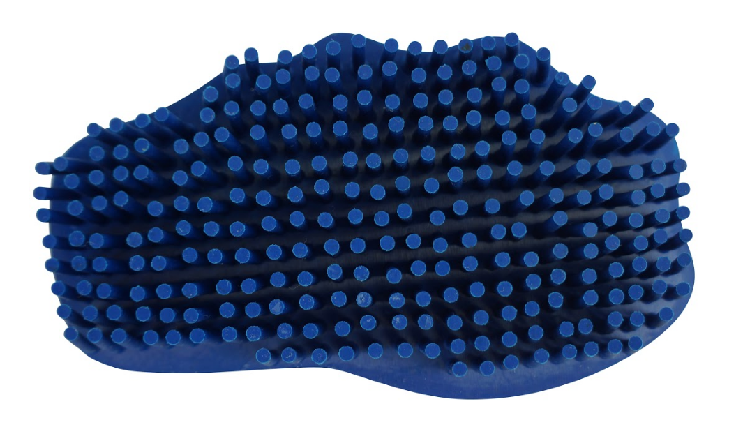 Easy Super Grip Rubber Groomer & Cleaner 2 Pc. Set Large Blue front side