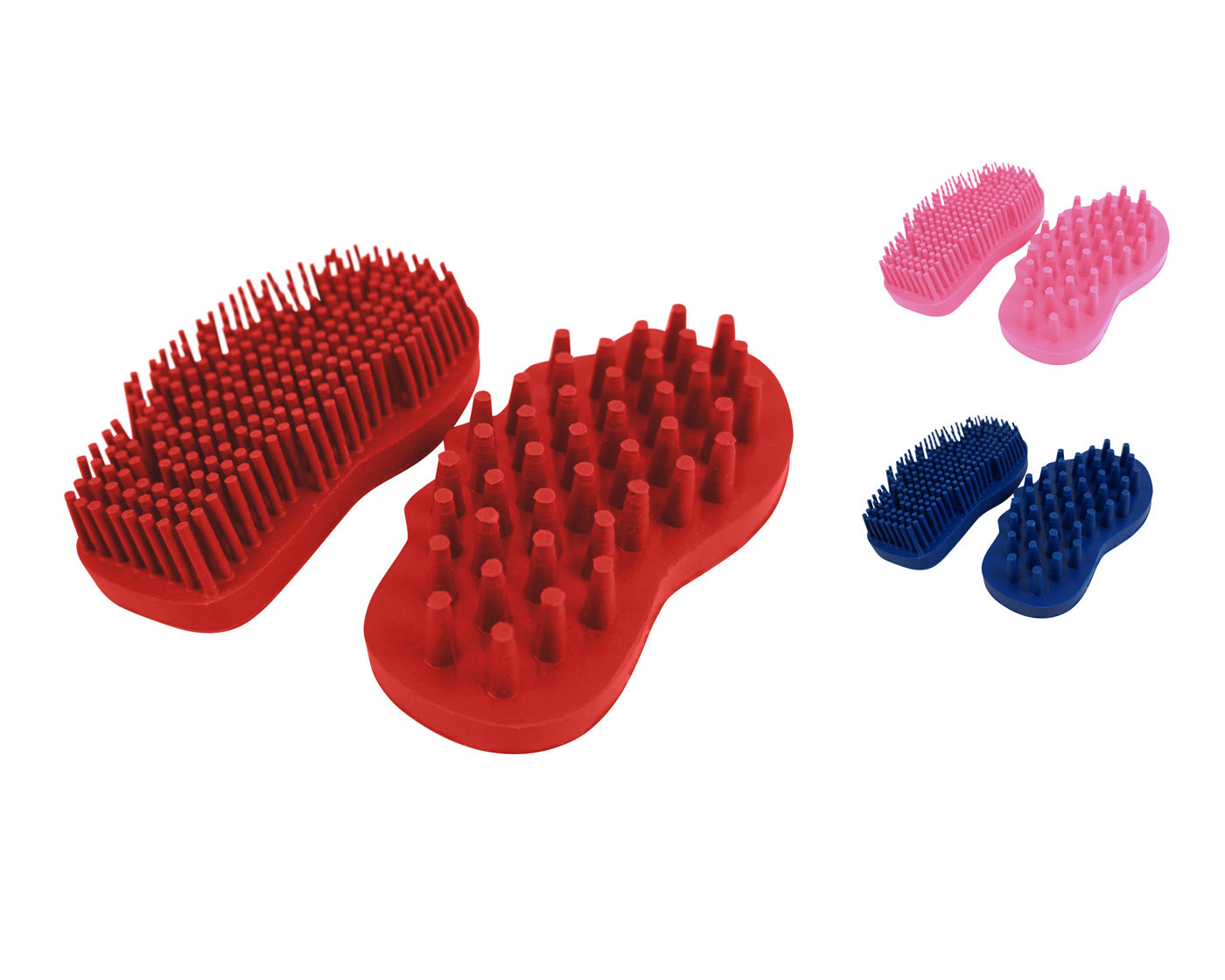 Easy Super Grip Rubber Groomer & Cleaner 2 Pc. Set Large Main Red