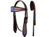 Tahoe Tack Patriotic Hand Painted American Flag Western Browband Headstall with Matching Reins