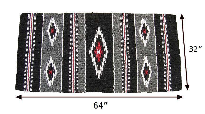 Tahoe Tack Navajo Multicolored Handwoven Acrylic  Black grey