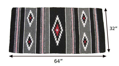 Tahoe Tack Navajo Multicolored Handwoven Acrylic  Black grey