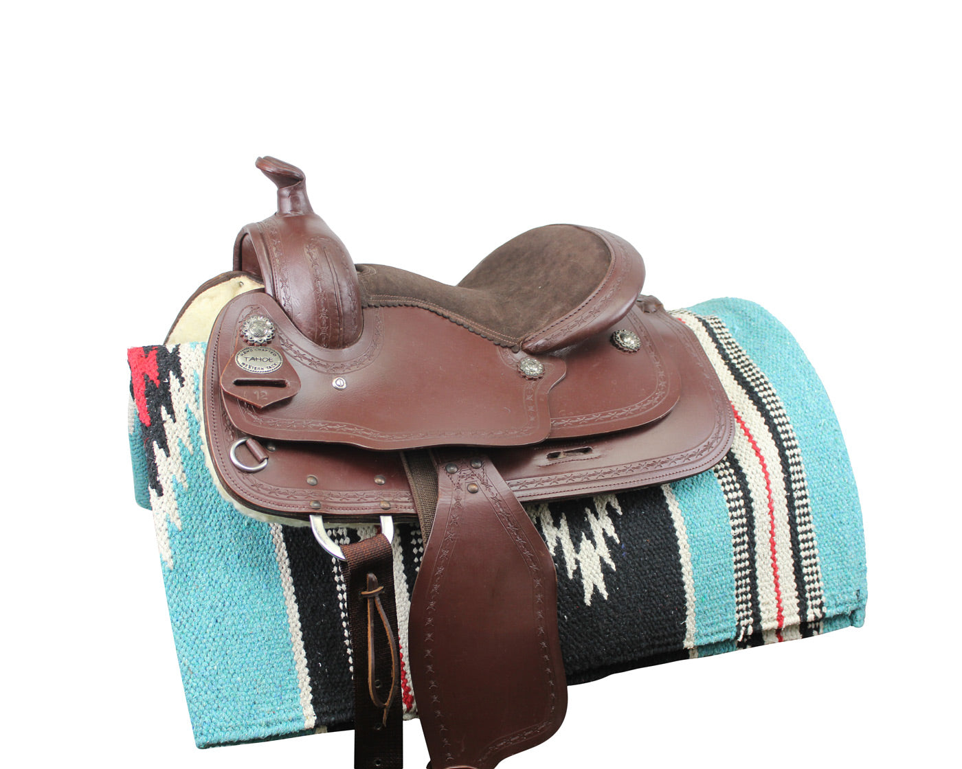 Tahoe Tack Navajo Multicolored Handwoven Acrylic Black White saddle