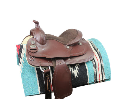 Tahoe Tack Navajo Multicolored Handwoven Acrylic Black White saddle