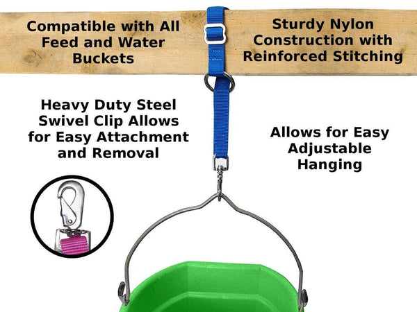 Derby Originals Heavy Duty Adjustable 30” Nylon Hanging Bucket Straps for Water and Feed Buckets - Available in Four Fun Patterns