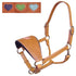 Tahoe Tack Basket Weave USA Leather Heart Inlay Bronc Halter -Four Fun Colors
