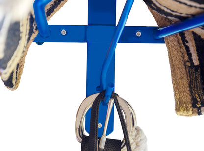 Derby Wall Mount Western or English Saddle Rack with Bridle Hook closeup