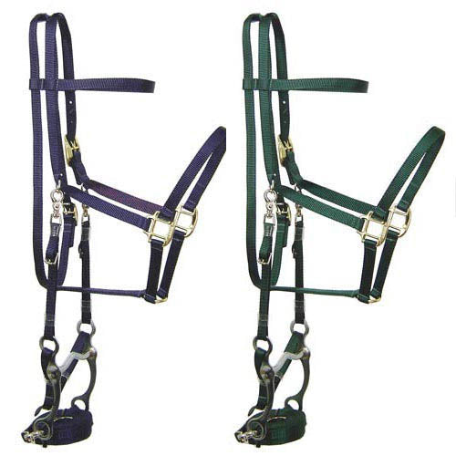 Nylon Halter Bridle Combo with Reins Made in USA Closeout Sale