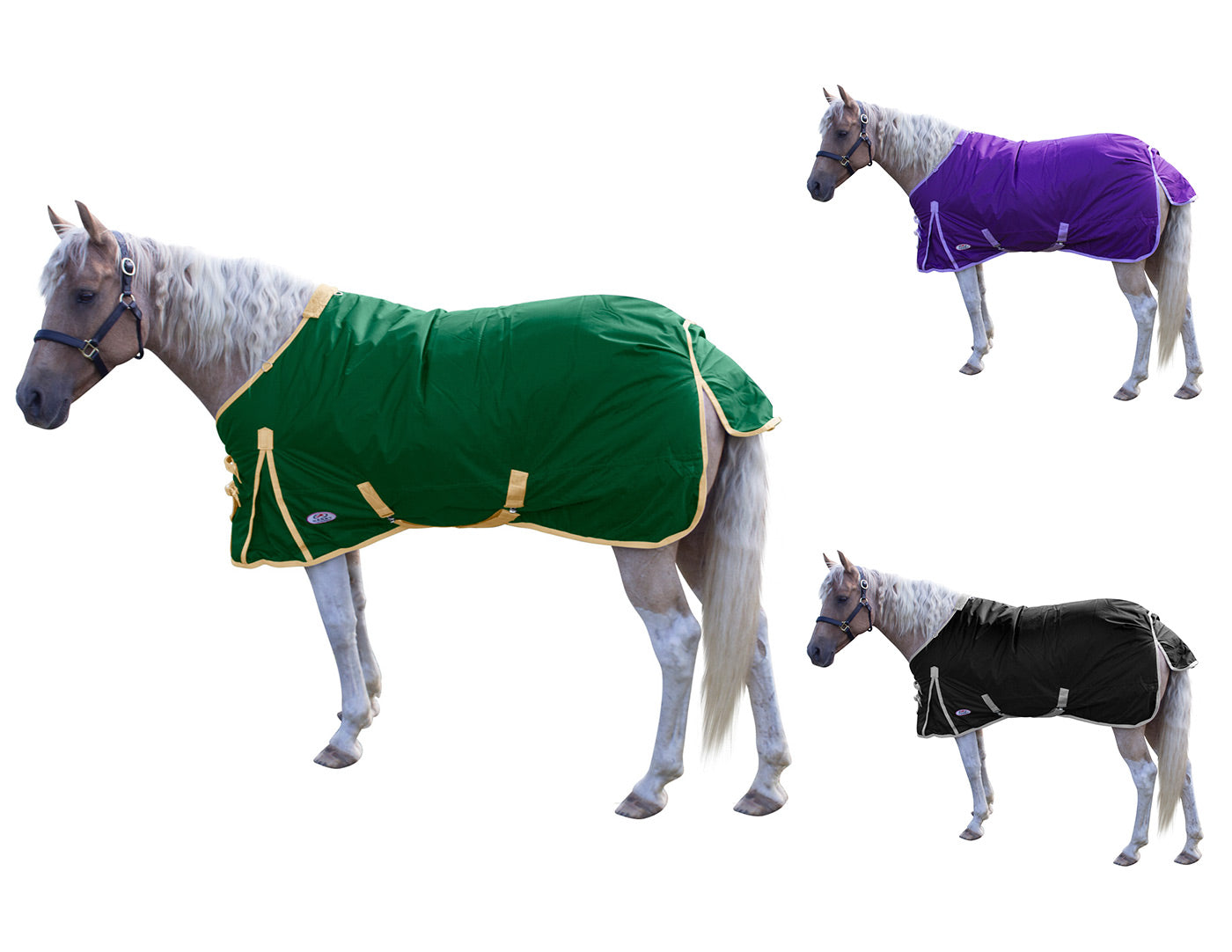 Derby Originals Classic 600D Medium Weight Winter Horse Turnout Blanket 250g Multi color