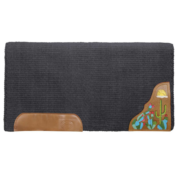 Tahoe Tack 34" x 36" Zara Cactus Solid New Zealand Wool Western Saddle Blanket