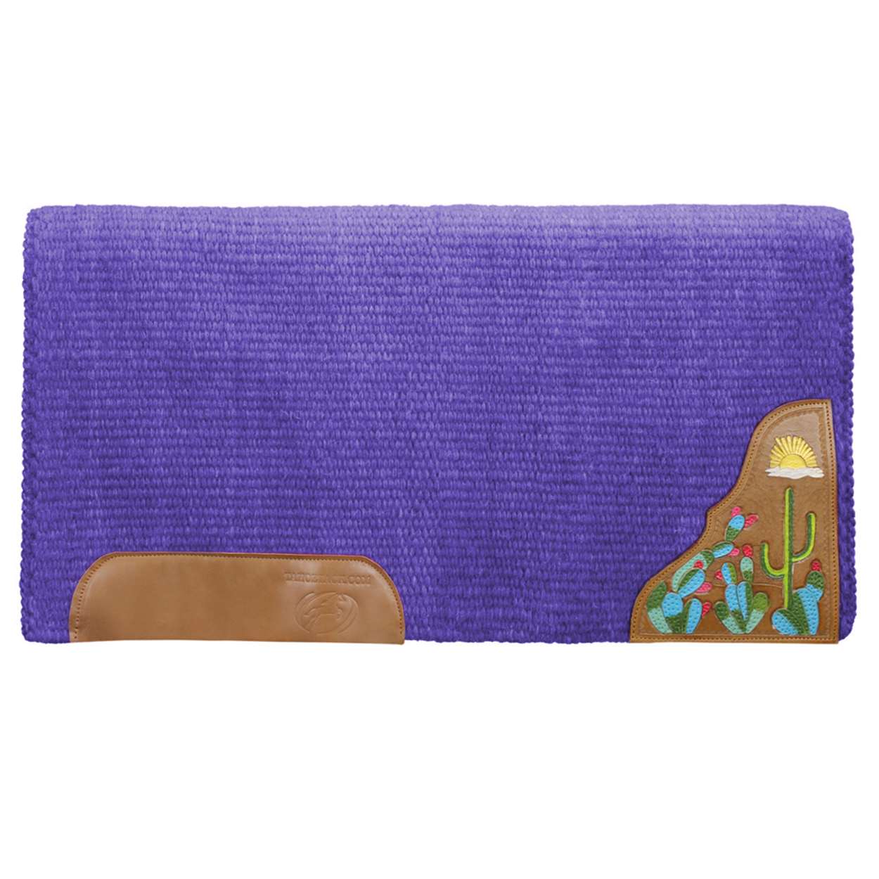 Tahoe Tack 34" x 36" Zara Cactus Solid New Zealand Wool Western Saddle Blanket Purple