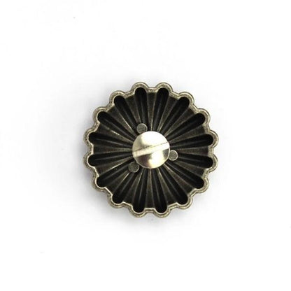 Tahoe Tacks Antique Silver Parachute Concho with Screw Back for Western Tack Back Side