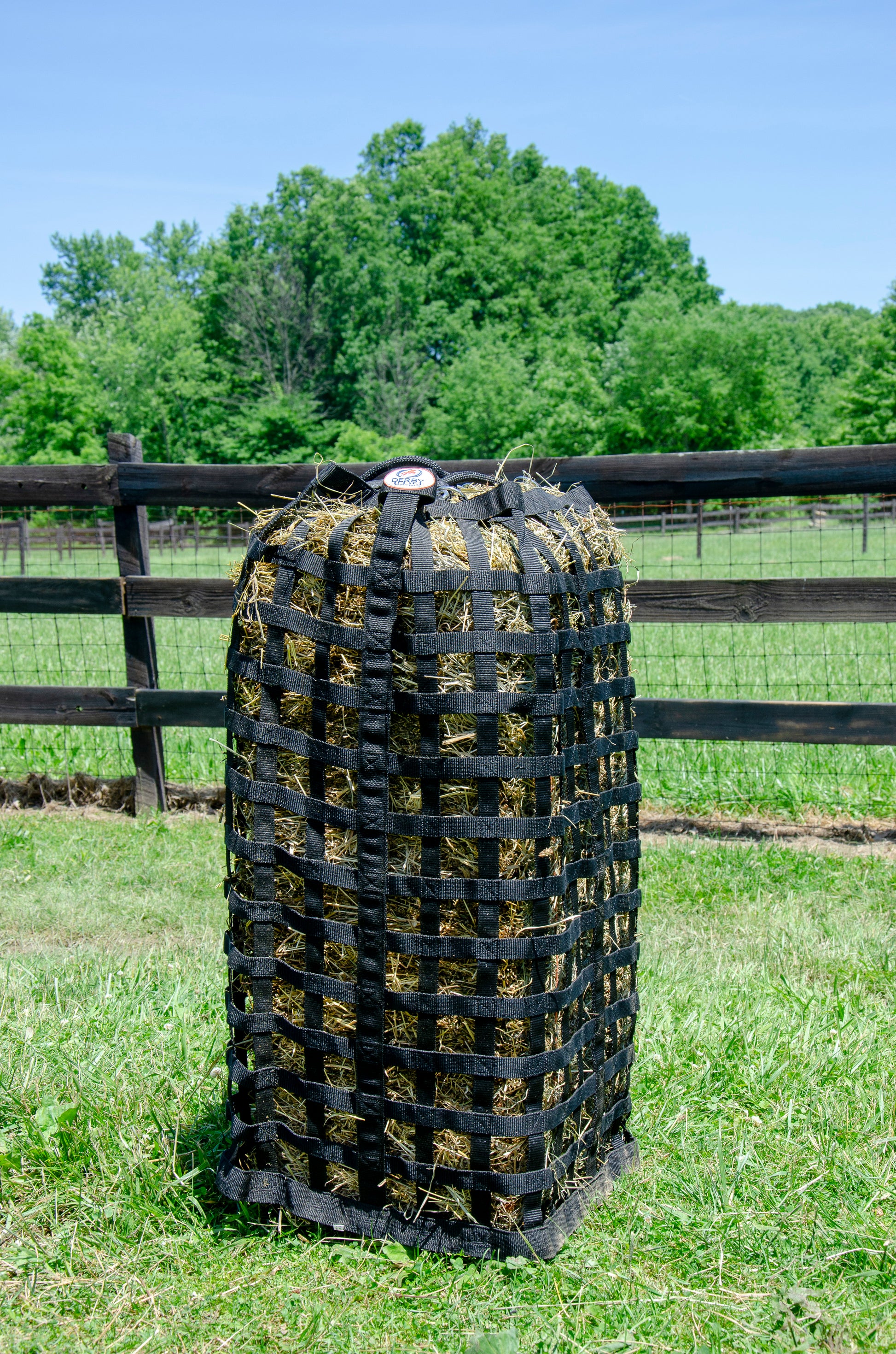 Derby Originals XL Go Around Slow Feeder Horse Hay Bag black lifestyle