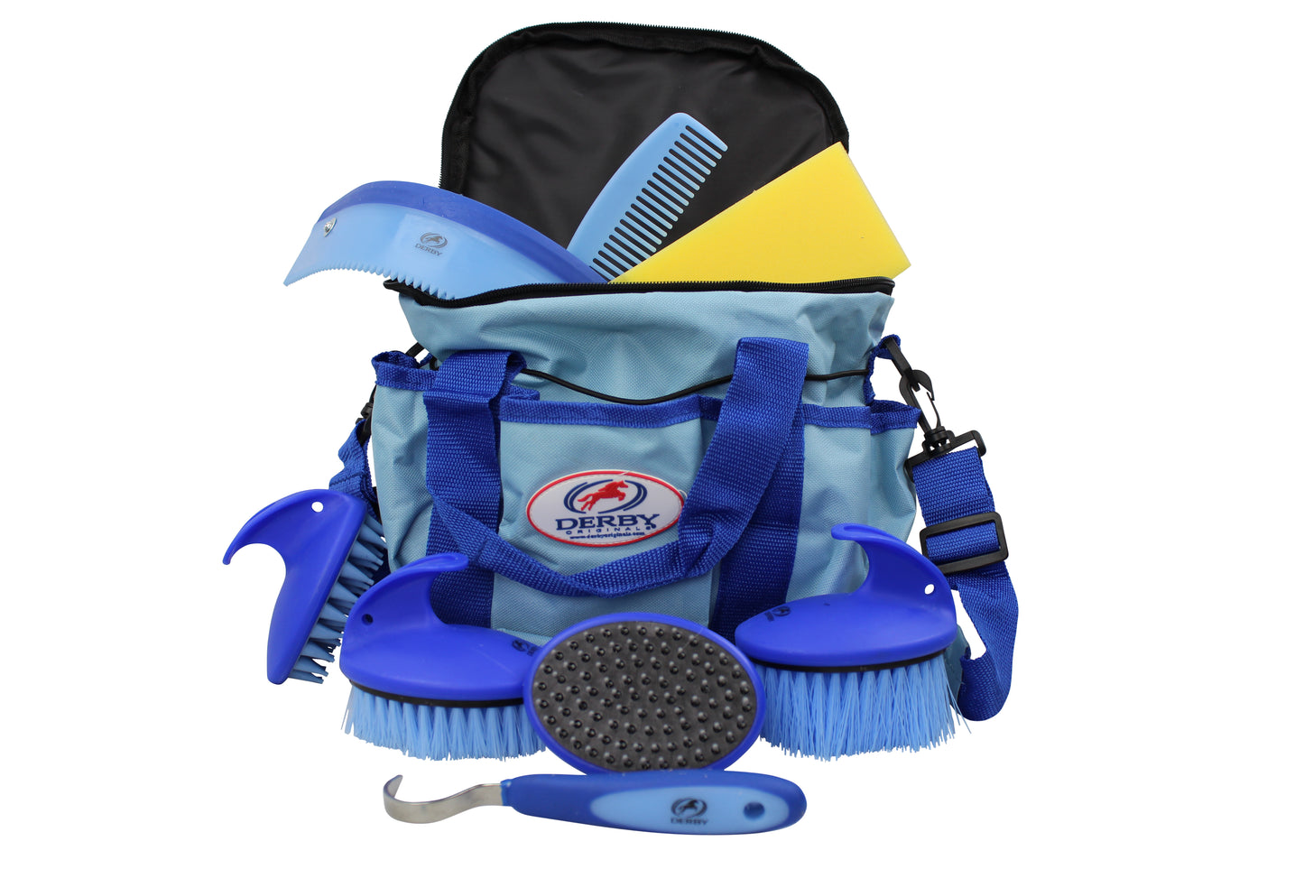 Derby Originals Premium Comfort 9 Item Horse Grooming Kits blue