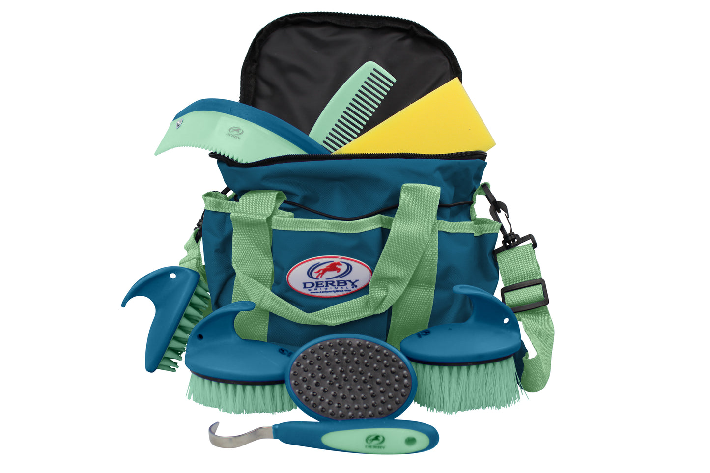 Derby Originals Premium Comfort 9 Item Horse Grooming Kits mint green