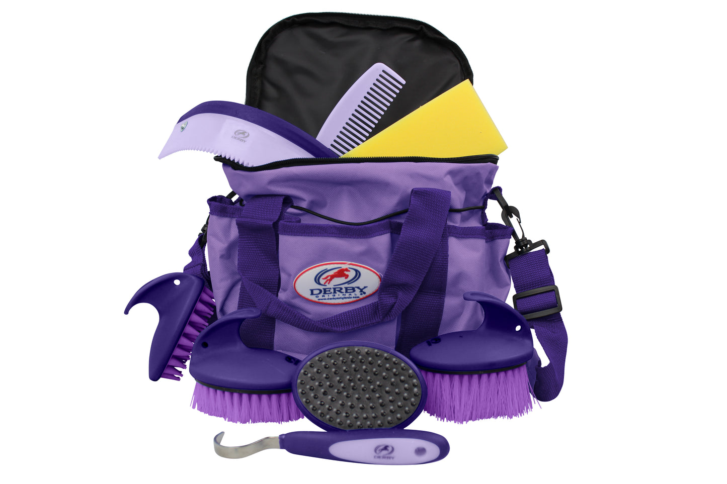 Derby Originals Premium Comfort 9 Item Horse Grooming Kits main purple