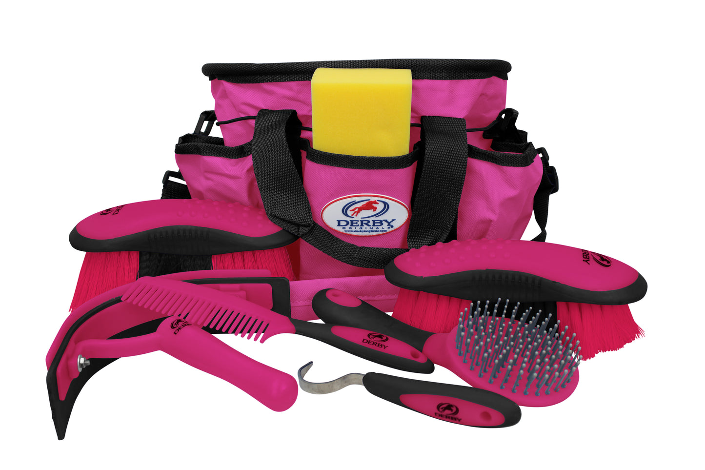 Derby Originals Premium Ringside 8 Item Horse Grooming Kits -Magenta
