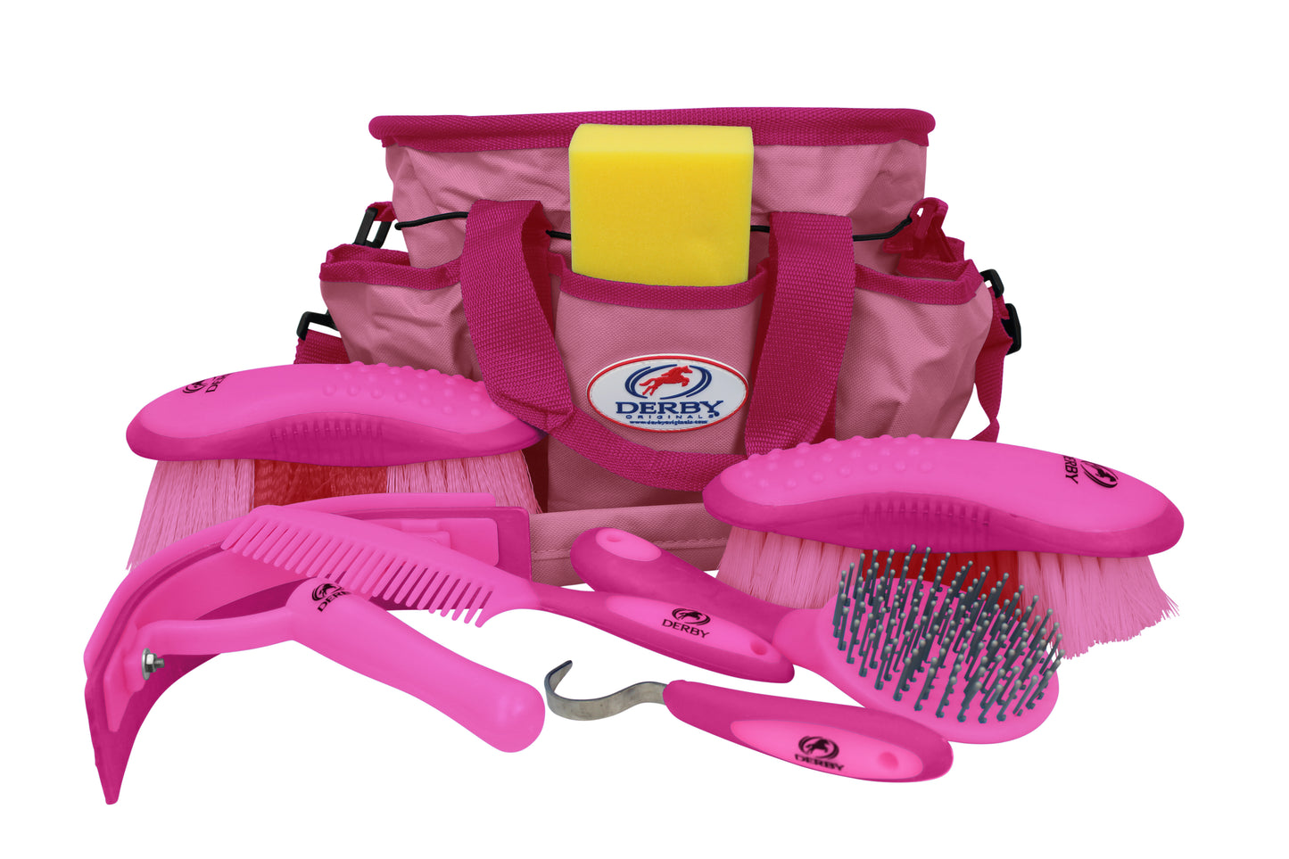Derby Originals Premium Ringside 8 Item Horse Grooming Kits - Main Pink
