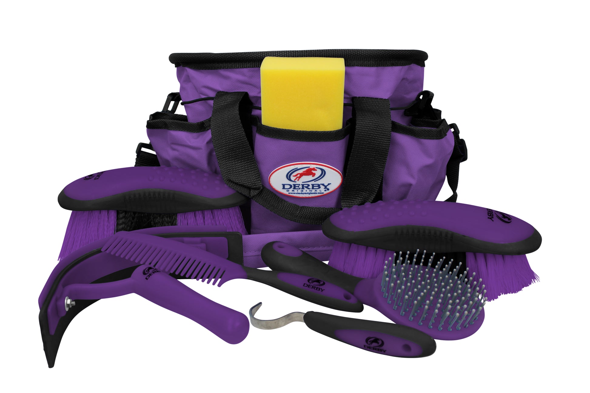 Derby Originals Premium Ringside 8 Item Horse Grooming Kits - Purple