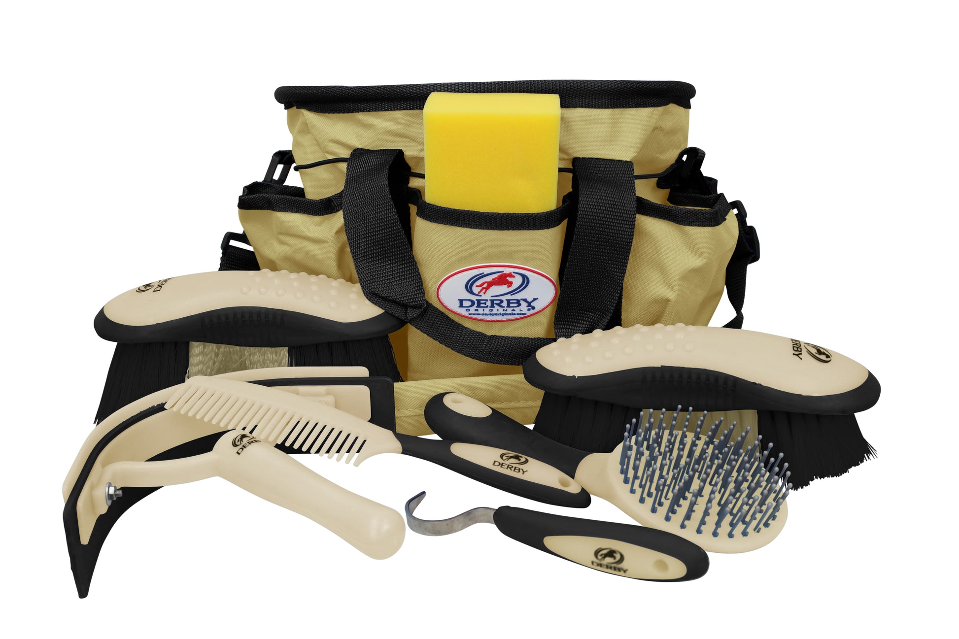 Derby Originals Premium Ringside 8 Item Horse Grooming Kits - main tan