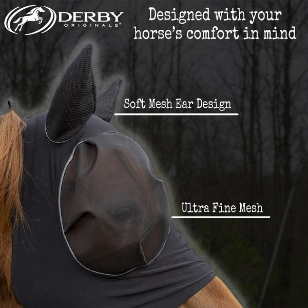 Derby Extra Comfort Lycra Fly Mask with Soft Ears